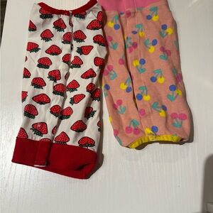 Colorful Set of Dog Recovery Onesies with Strawberry and Cherry Patterns